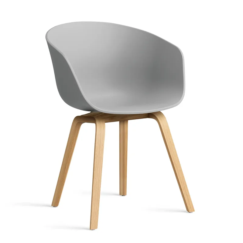 About a Chair 22 2.0 Stuhl Concrete grey-lackiertes Eichen­gestell fra HAY – produktbillede