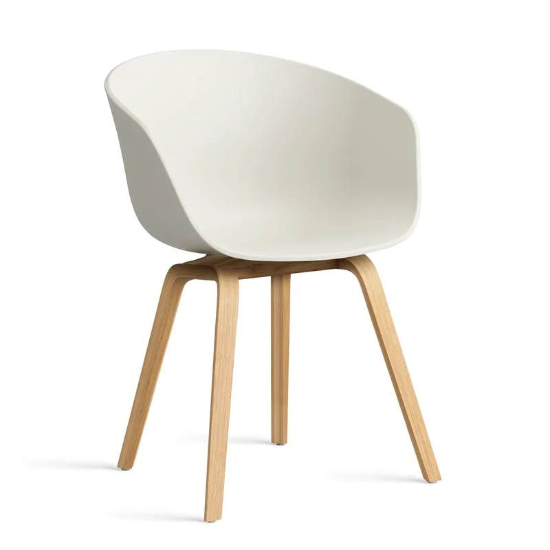 About a Chair 22 2.0 Stuhl Melange cream-lackiertes Eichen­gestell fra HAY – produktbillede
