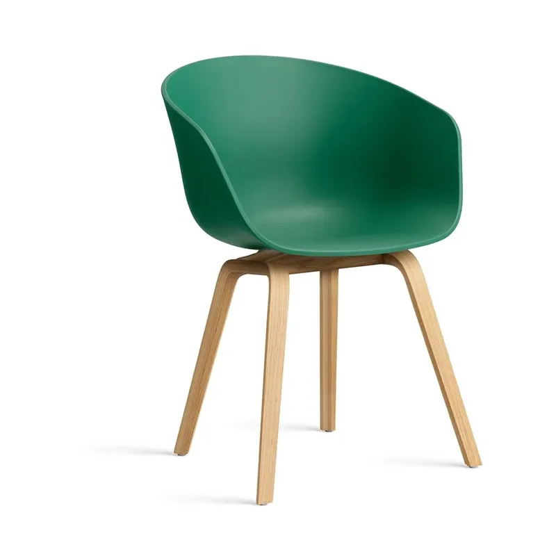 About a Chair 22 Stuhl Teal green-lackiertes Eichen­gestell från HAY – produktbild