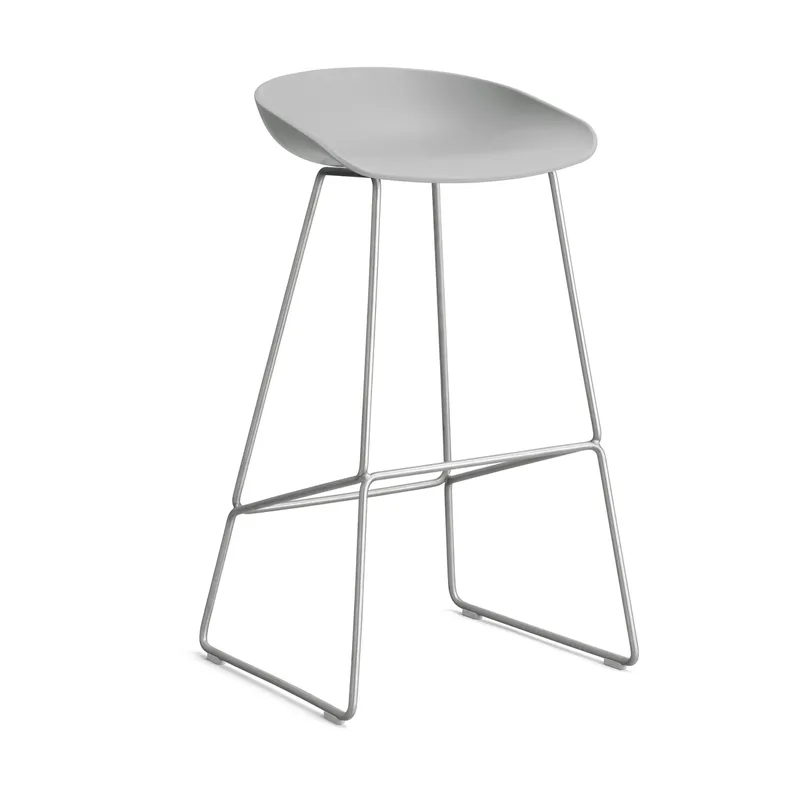 About a Stool 38 High Barhocker 2.0 Concrete grey-Edelstahlgestell by HAY – product photo