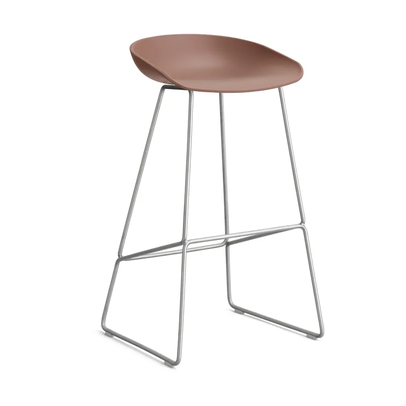 About a Stool 38 High Barhocker 2.0 Soft brick-Edelstahlgestell från HAY – produktbild