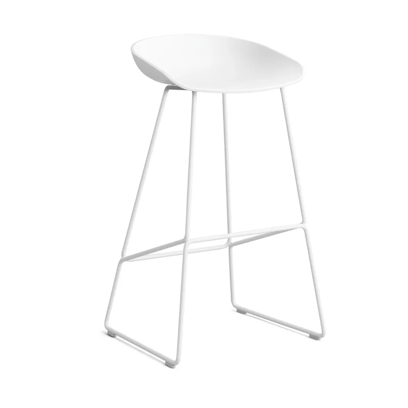 About a Stool 38 High Barhocker 2.0 Weiß-weißes Stahlgestell från HAY – produktbild