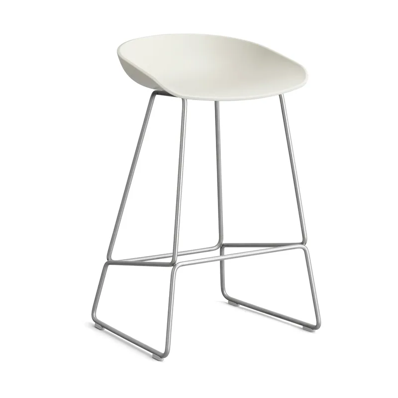 About a Stool 38 Low Barhocker 2.0 Melange cream-Edelstahlgestell från HAY – produktbild