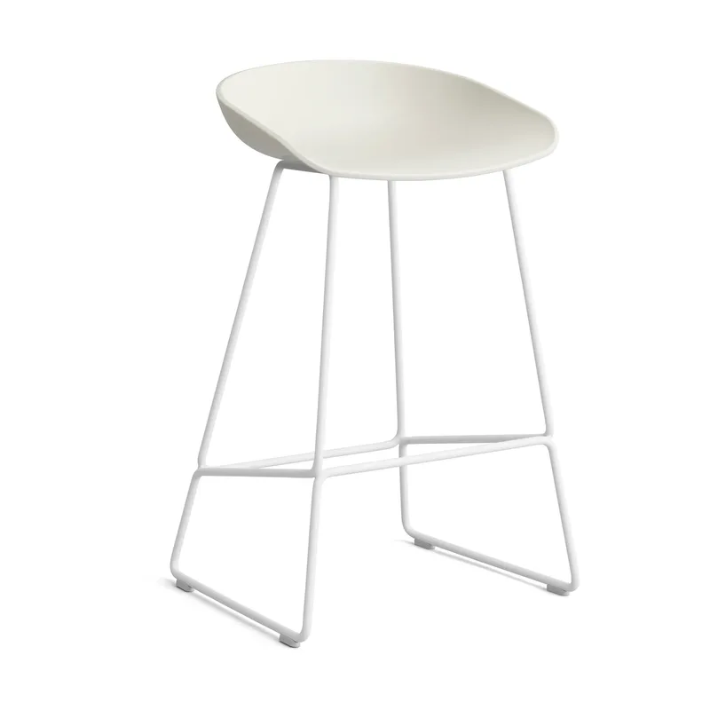About a Stool 38 Low Barhocker 2.0 Melange cream-weißes Stahlgestell från HAY – produktbild