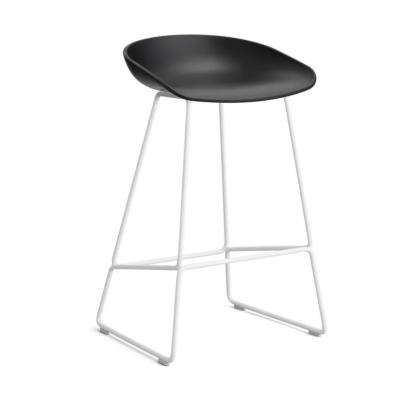 About a Stool 38 Low Barhocker 2.0 Schwarz-weißes Stahlgestell by HAY – product photo