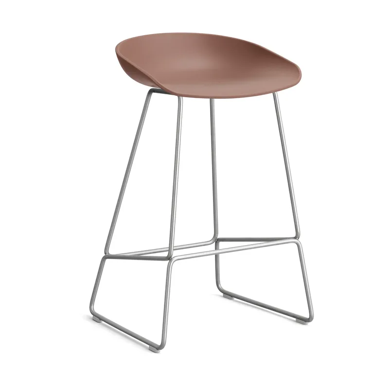 About a Stool 38 Low Barhocker 2.0 Soft brick-Edelstahlgestell by HAY – product photo