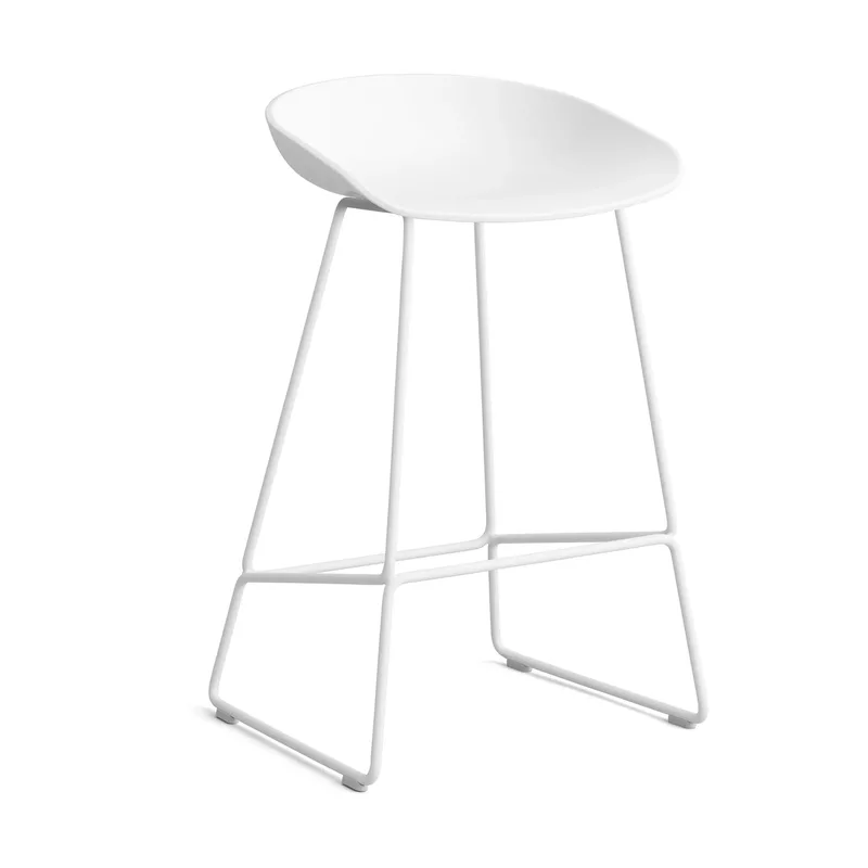 About a Stool 38 Low Barhocker 2.0 Weiß-weißes Stahlgestell från HAY – produktbild