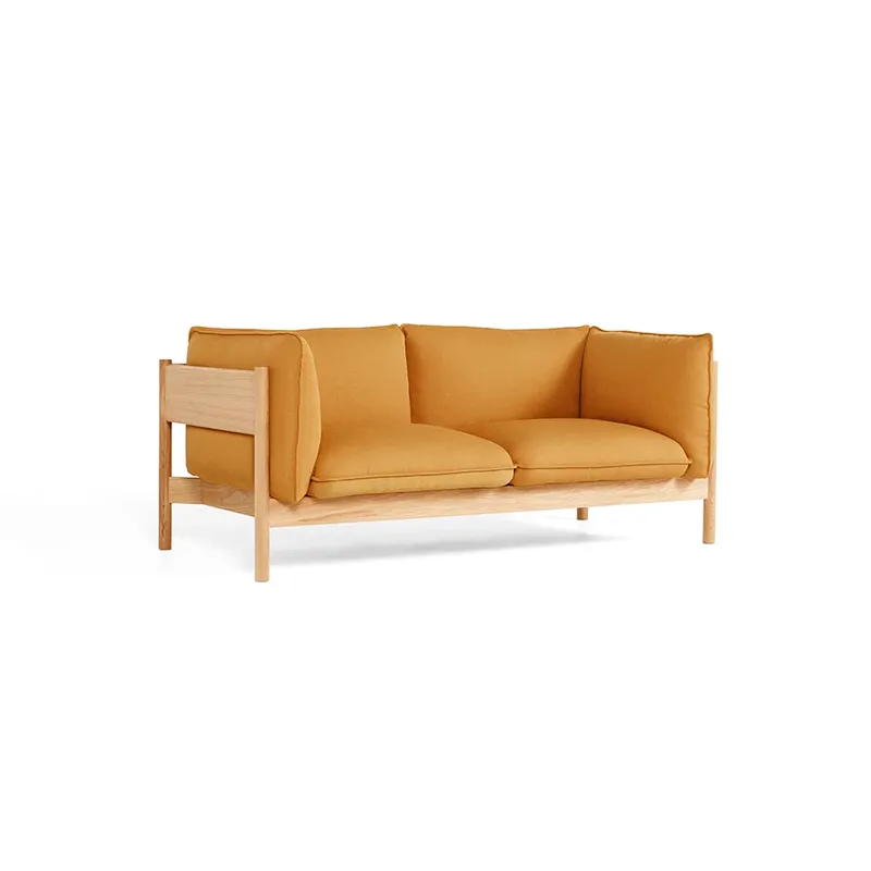 Arbour ECO 2-Sitzer Sofa Stoff vidar 472 mustard- wachsgeoltes Eichen­gestell von HAY – Produktfoto