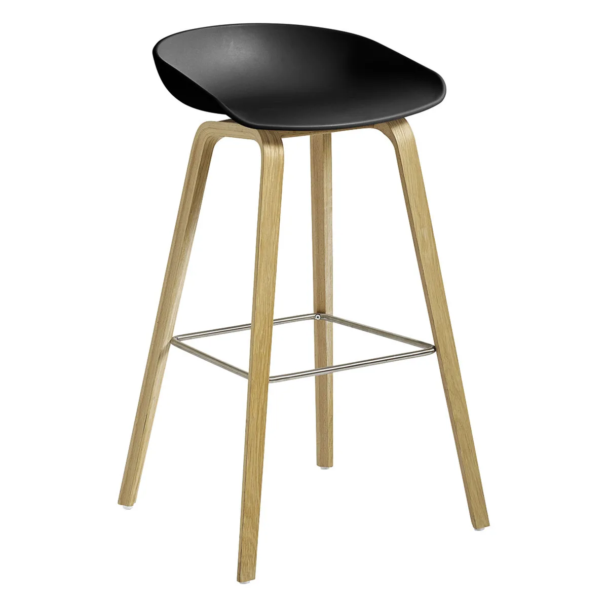 Barhocker About a stool - Schwarz - lackierte Eiche - Designer Hee Welling de HAY – photo du produit