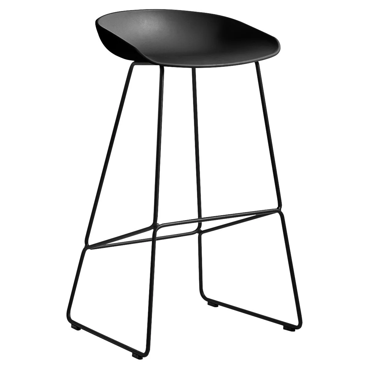 Barhocker About a stool - Schwarz - Recyceltes Polypropylen - Designer Hee Welling von HAY – Produktfoto