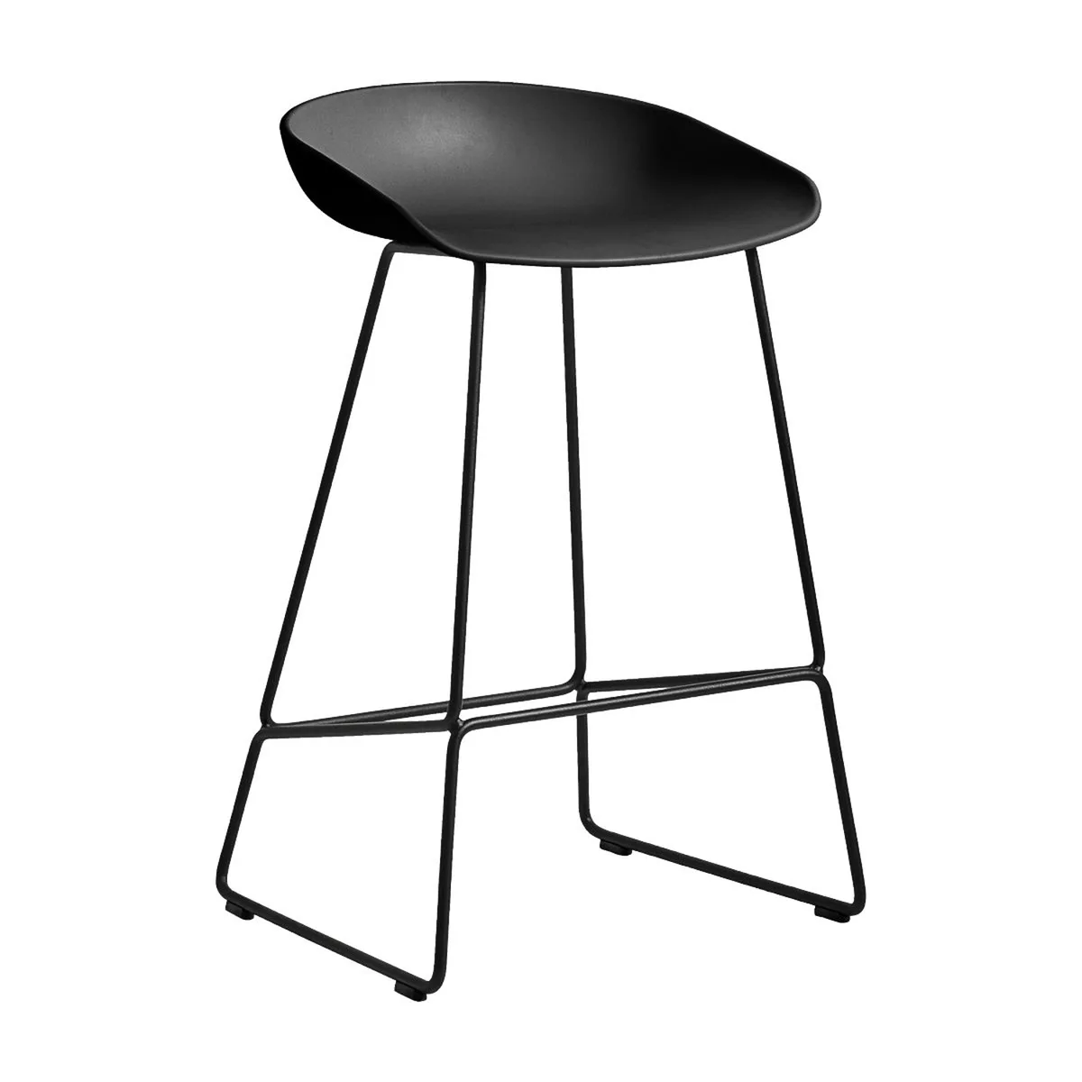Barhocker About a stool - Schwarz - Recyceltes Polypropylen - Designer Hee Welling de HAY – photo du produit