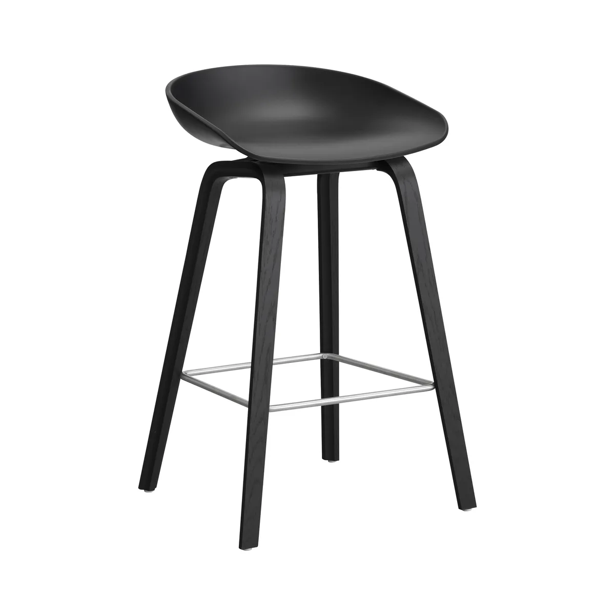 Barhocker About a stool - Schwarz - Recyceltes Polypropylen - Designer Hee Welling by HAY – product photo