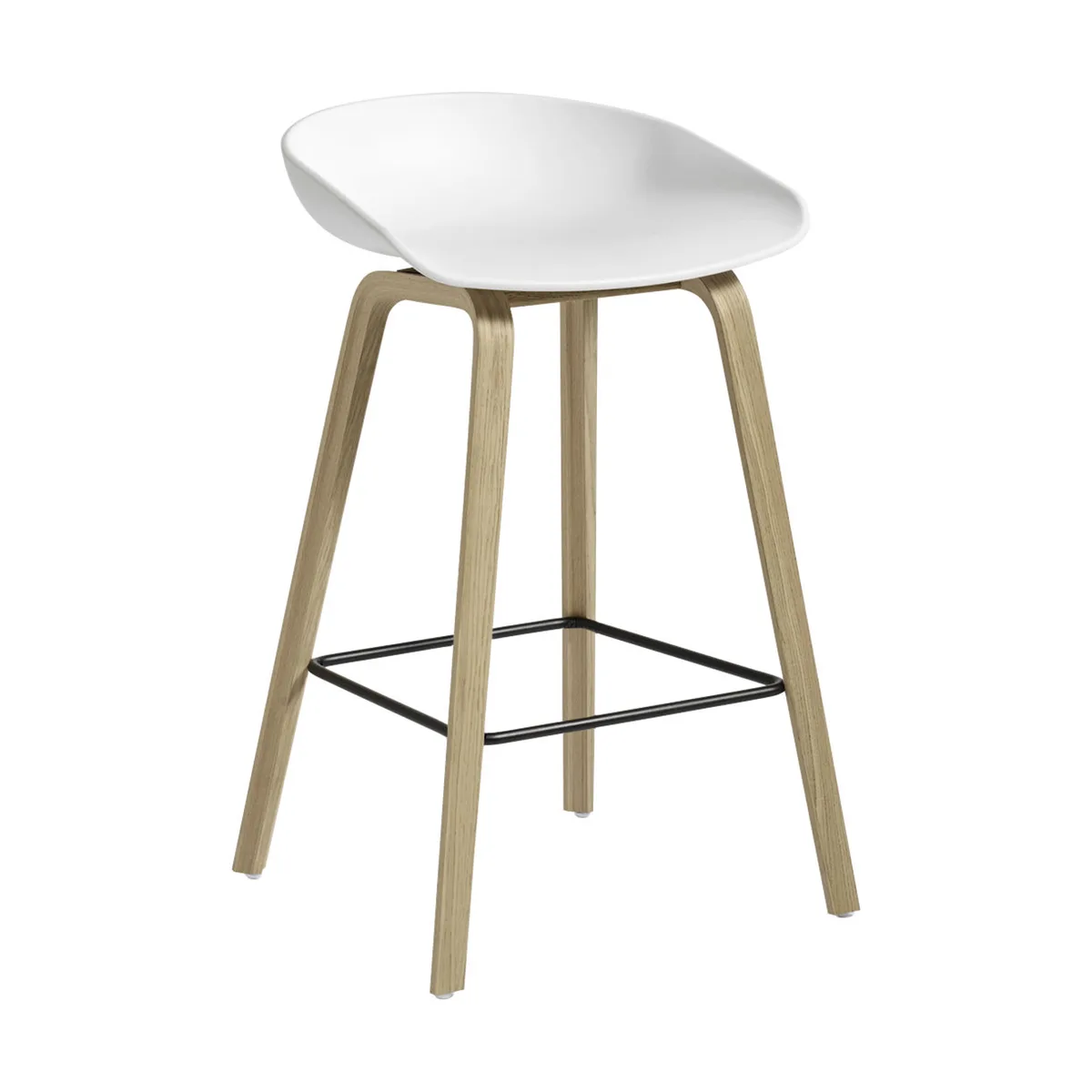 Barhocker About a stool - Weiß - lackierte Eiche - Designer Hee Welling de HAY – photo du produit