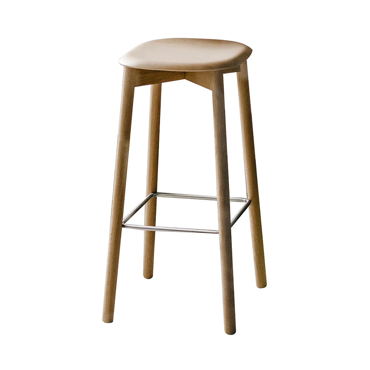 Barhocker Soft Edge - Holz natur - Massiveiche, lackiert - Designer Iskos-Berlin von HAY – Produktfoto