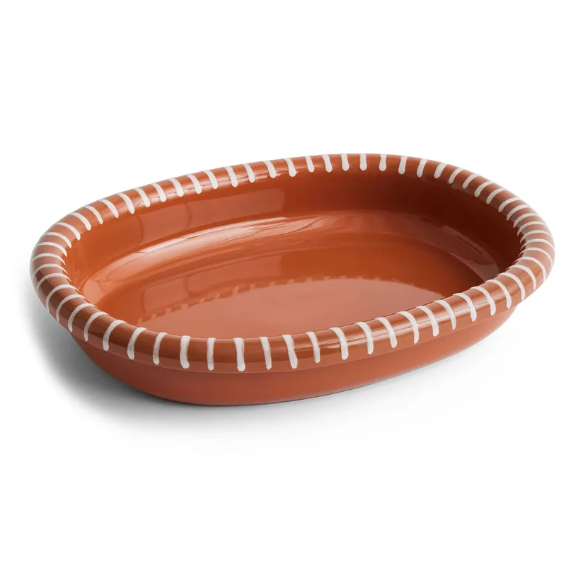 Barro ovale Servierplatte Natural with stripes, large 27x36 cm de HAY – photo du produit