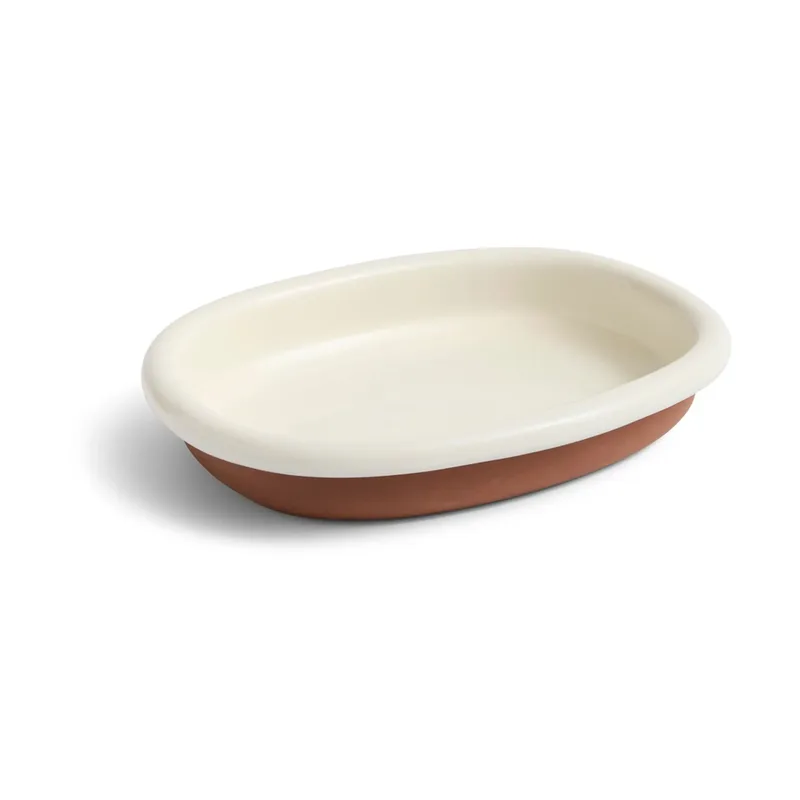 Barro ovale Servierplatte Off-white, large 27x36 cm de HAY – photo du produit