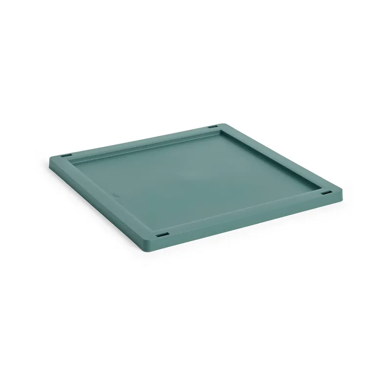 Colour Crate Square/Cube lock plastic medium Dark green by HAY – product photo