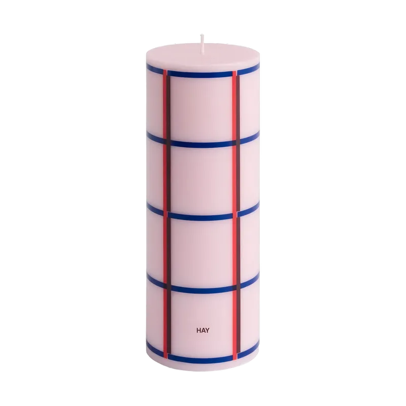Column Candle Blockkerze medium 20 cm Light pink-red-bordeaux-dark blue van HAY – productfoto