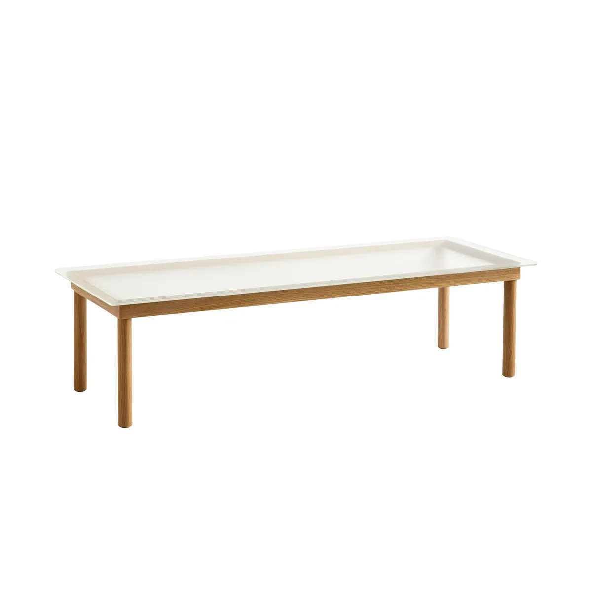 Couchtisch Kofi - Holz natur - Geriffeltes Hartglas - Designer Martin Solem de HAY – photo du produit