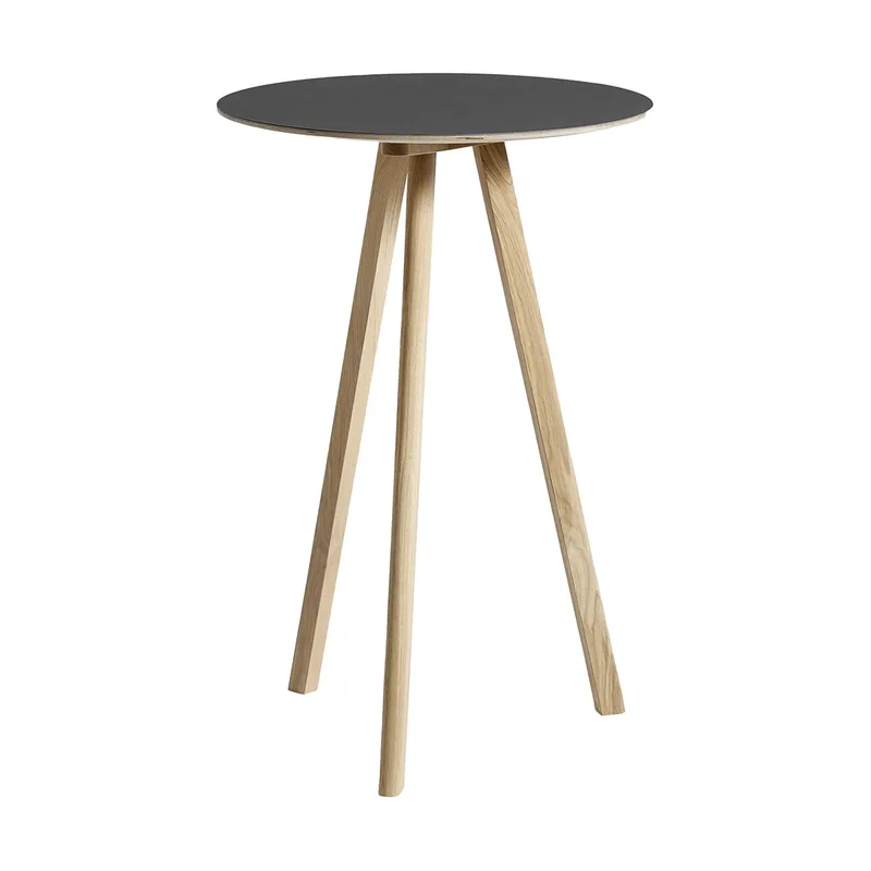 CPH20 2.0 Bartisch Ø70 cm Black linoleum-lacquered oak von HAY – Produktfoto