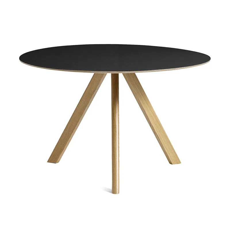 CPH20 2.0 Esstisch Ø120 cm Black linoleum-lacquered oak by HAY – product photo
