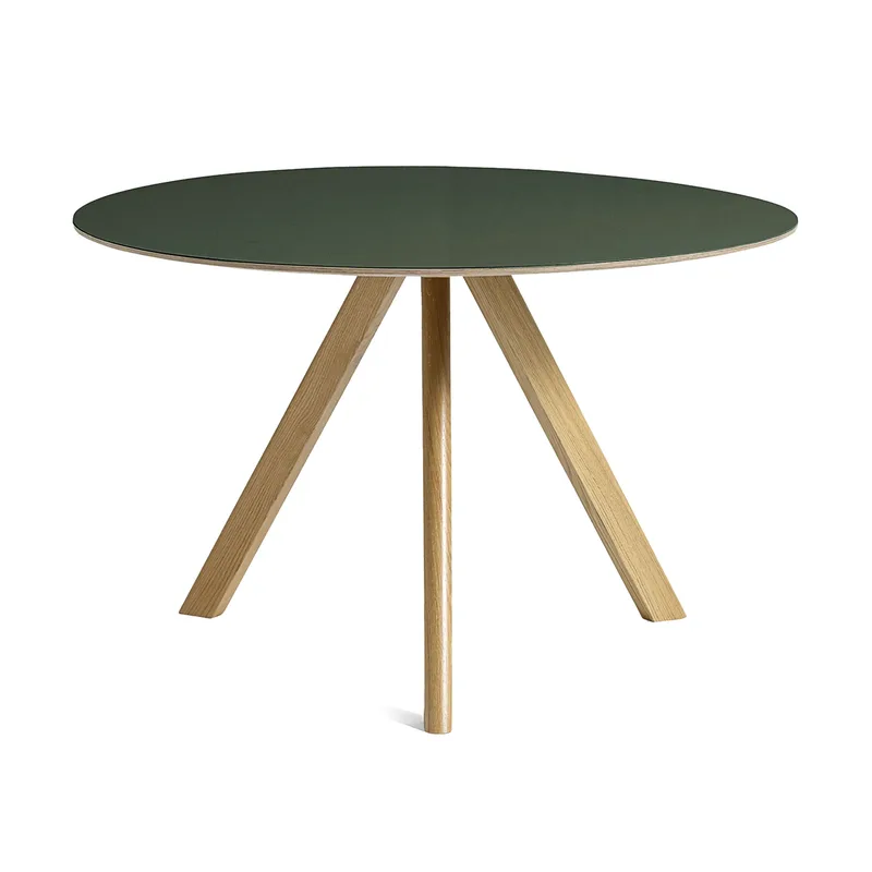 CPH20 2.0 Esstisch Ø120 cm Green linoleum-lacquered oak van HAY – productfoto