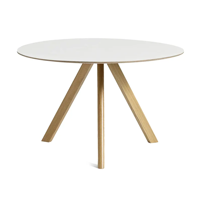 CPH20 2.0 Esstisch Ø120 cm White laminate-lacquered oak van HAY – productfoto