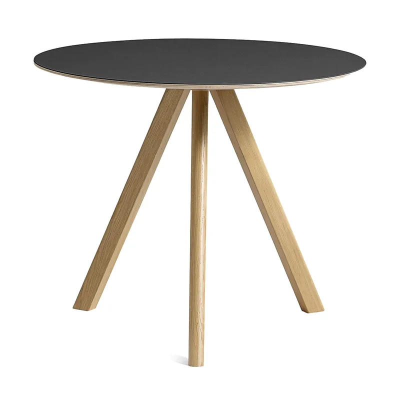 CPH20 2.0 Esstisch Ø90 cm Black linoleum-lacquered oak by HAY – product photo