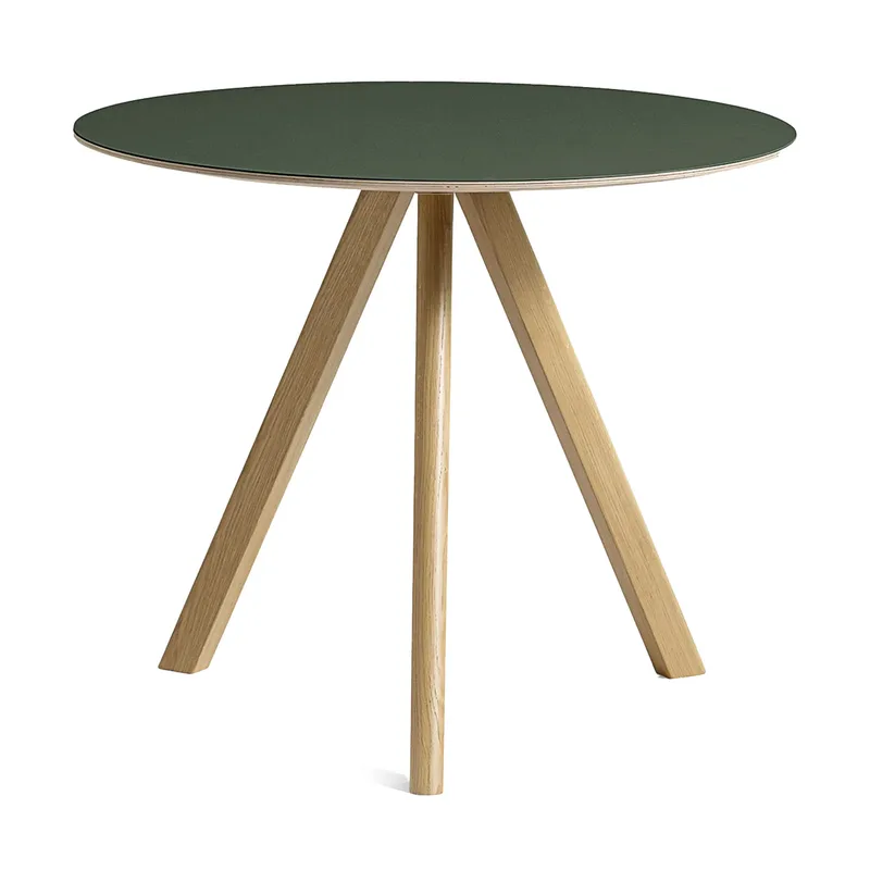 CPH20 2.0 Esstisch Ø90 cm Green linoleum-lacquered oak von HAY – Produktfoto