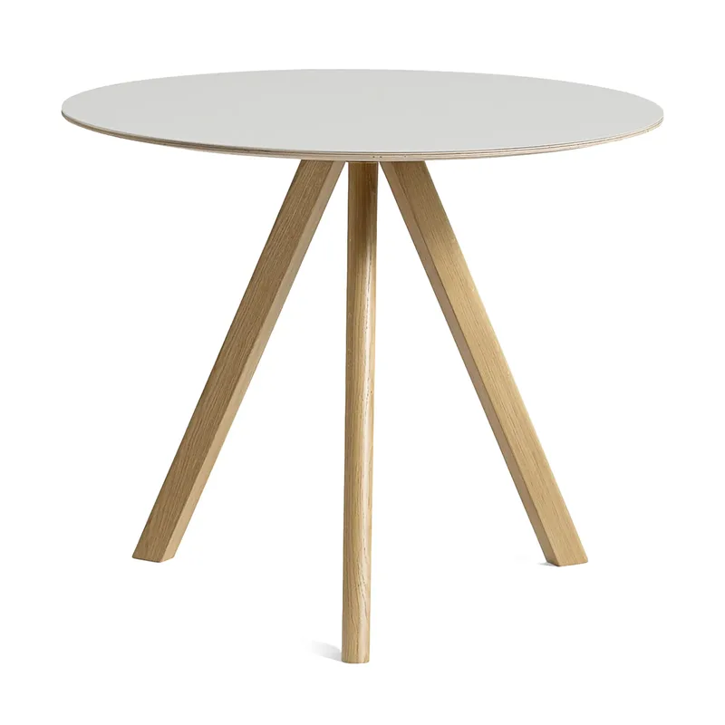 CPH20 2.0 Esstisch Ø90 cm Off white linoleum-lacq. oak von HAY – Produktfoto