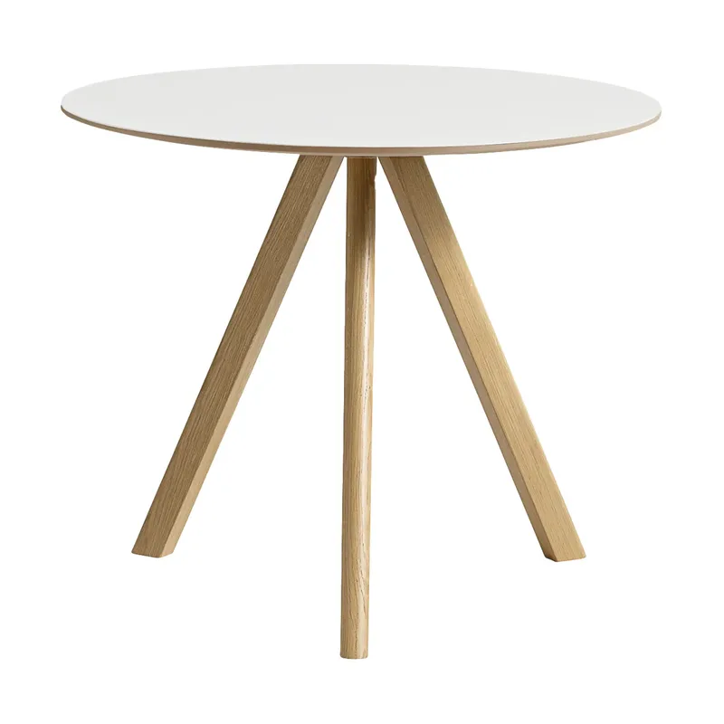 CPH20 2.0 Esstisch Ø90 cm White laminate-lacquered oak by HAY – product photo