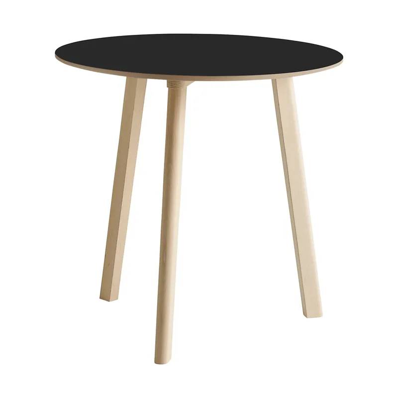 CPH220 Deux 2.0 Tisch Ø75 cm Black laminate-untreated beech by HAY – product photo