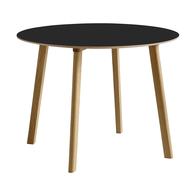 CPH220 Deux 2.0 Tisch Ø98 cm Black laminate-lacquered oak by HAY – product photo