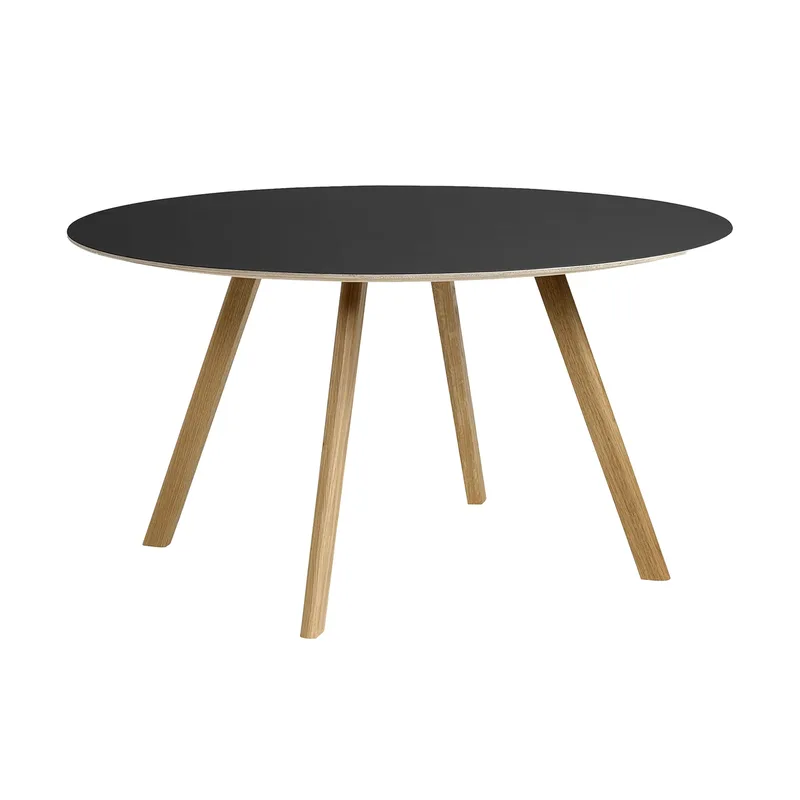 CPH25 2.0 Esstisch Ø140 cm Black laminate-lacquered oak by HAY – product photo