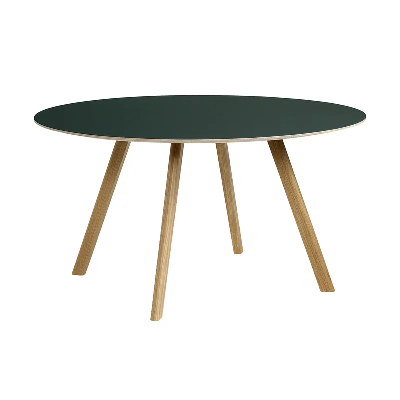 CPH25 2.0 Esstisch Ø140 cm Green linoleum-lacquered oak by HAY – product photo
