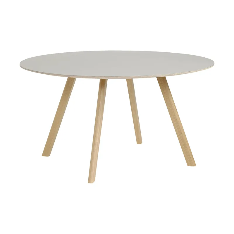 CPH25 2.0 Esstisch Ø140 cm Off white linoleum-lacq. oak by HAY – product photo