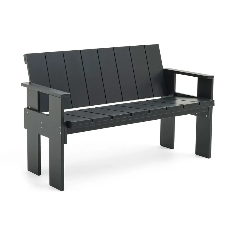 Crate Dining Bench Bank Kiefernholz lackiert Black by HAY – product photo