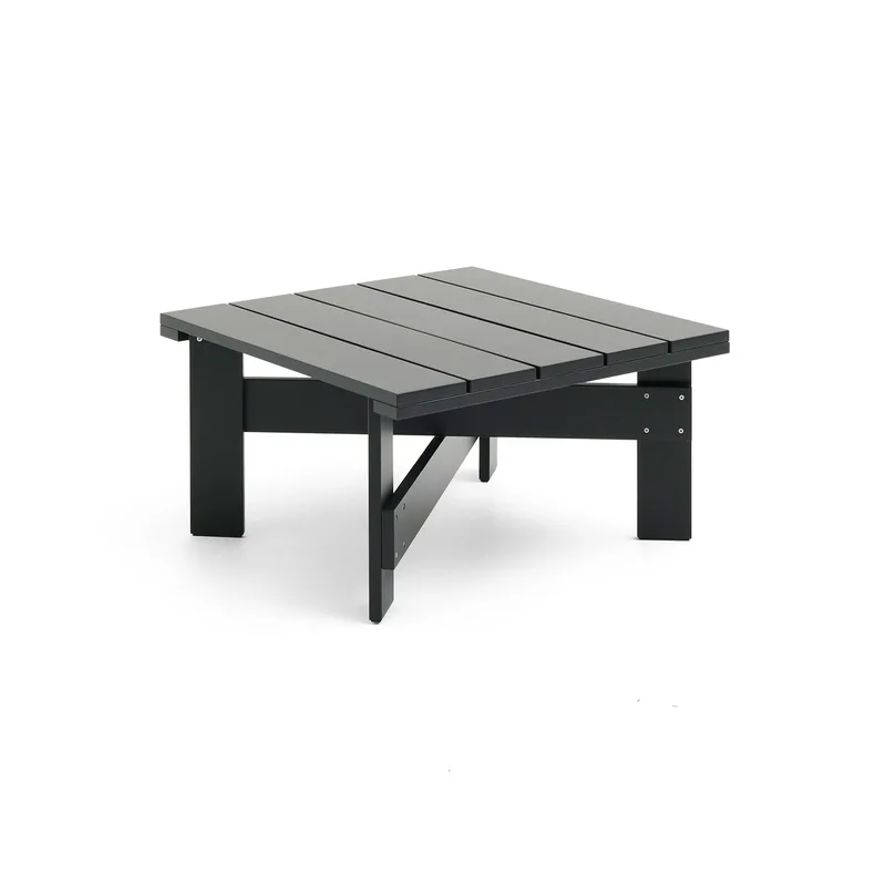 Crate Low table Tisch 75,5x75,5 cm Kiefernholz lackiert Black by HAY – product photo