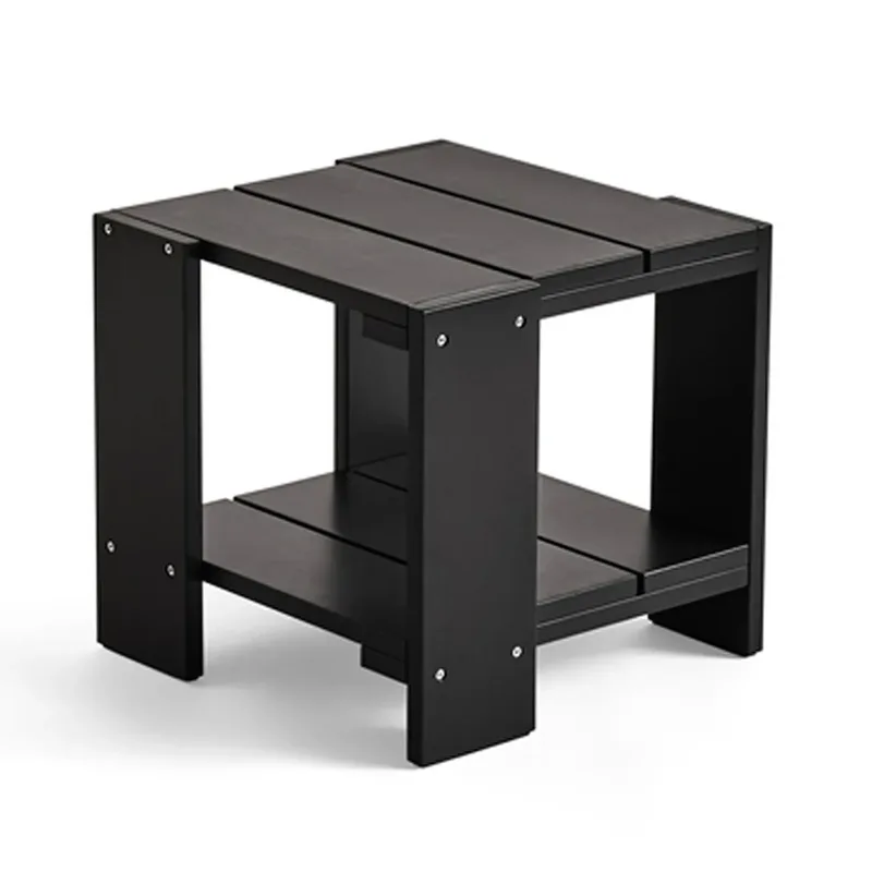 Crate Side Table Tisch 49,5x49,5x45 cm Kiefernholz lackiert Black by HAY – product photo
