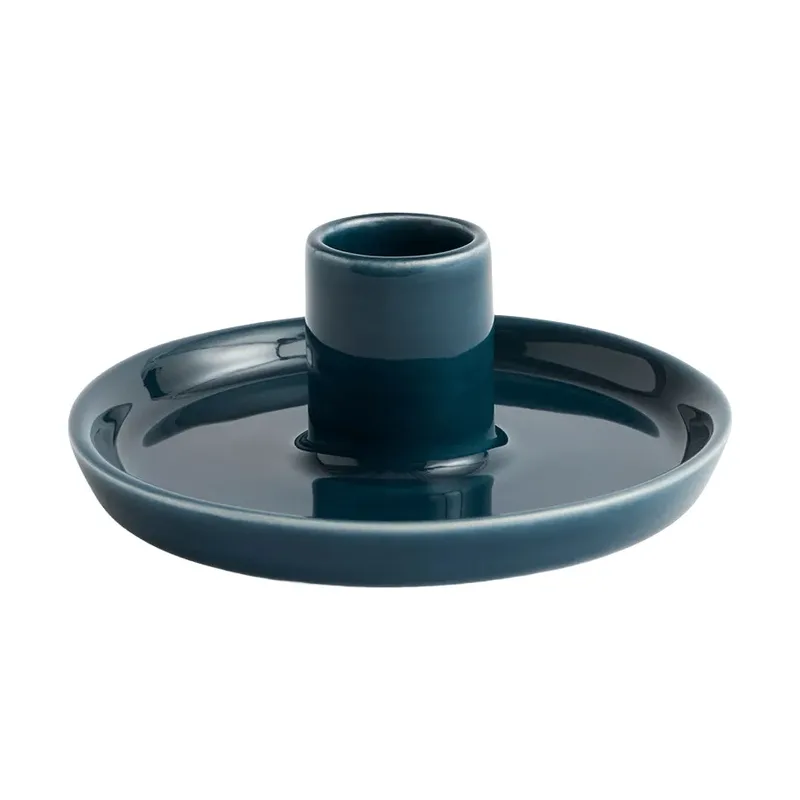 Disc Kerzenhalter Dark teal, small, Ø10x4,8 cm by HAY – product photo