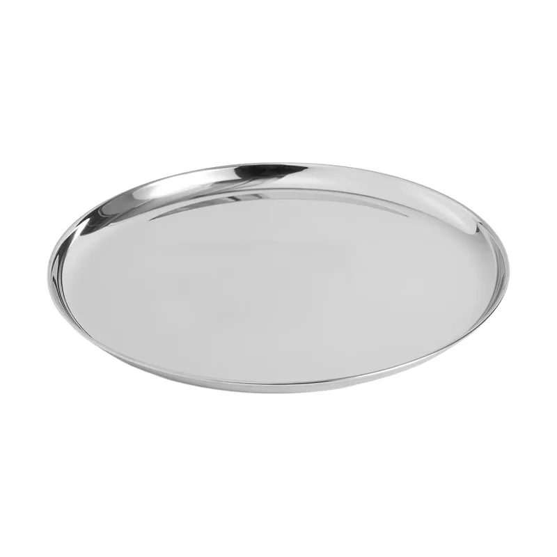 Essential Steel Servierplatte Edelstahl, rund, Medium by HAY – product photo