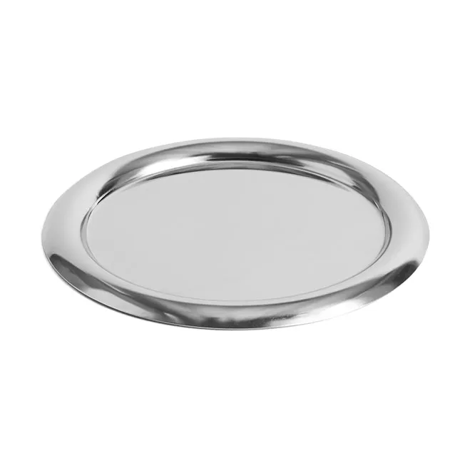 Essential Steel Servierplatte Edelstahl, rund, Small by HAY – product photo
