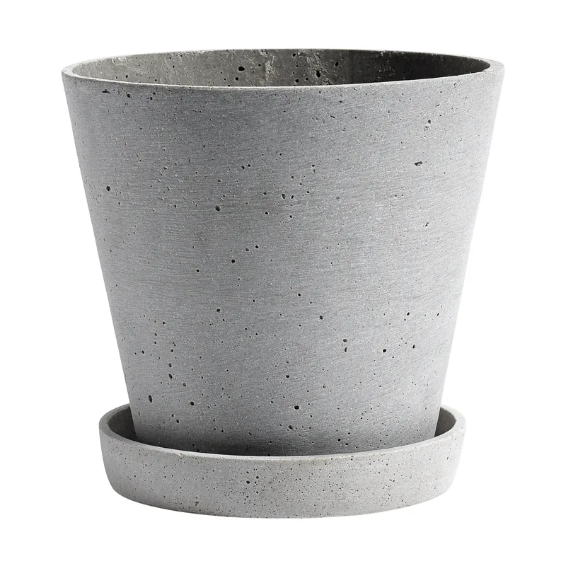 HAY Flowerpot with saucer Blumentopf L Ø17.5 cm Grau by HAY – product photo