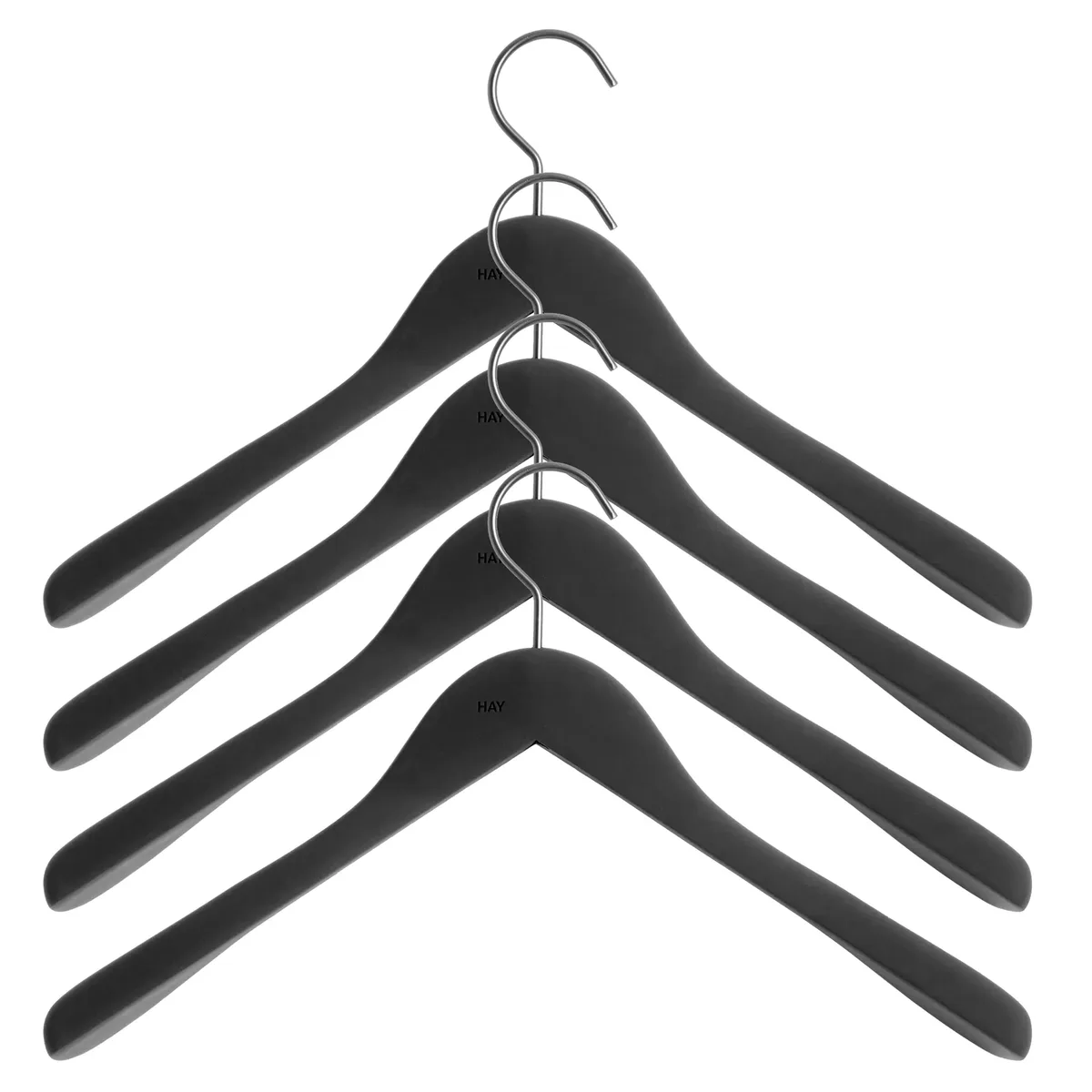 HAY Kleiderhaken wide 4er Pack Schwarz de HAY – photo du produit