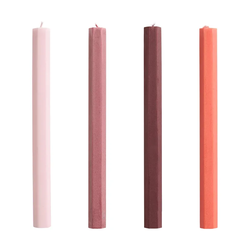 Hexagon Candle Kerzen-Mix 4er-Pack Berry by HAY – product photo