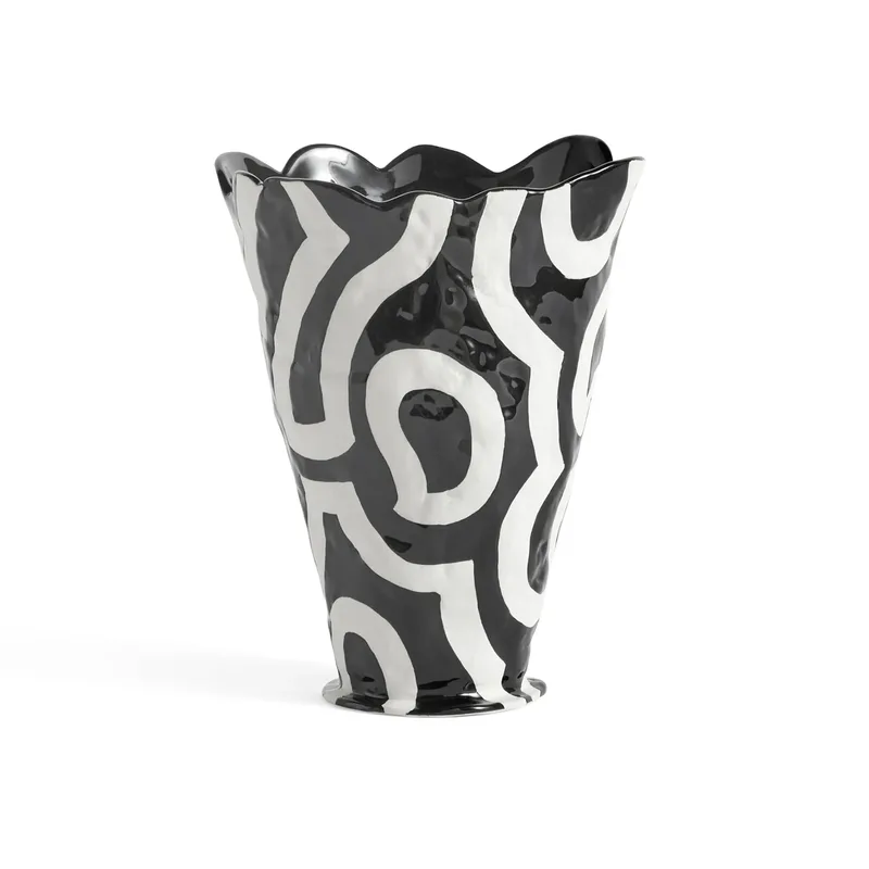 Jessica Hans Shadow Vase 25cm Schwarz-weiß fra HAY – produktbillede
