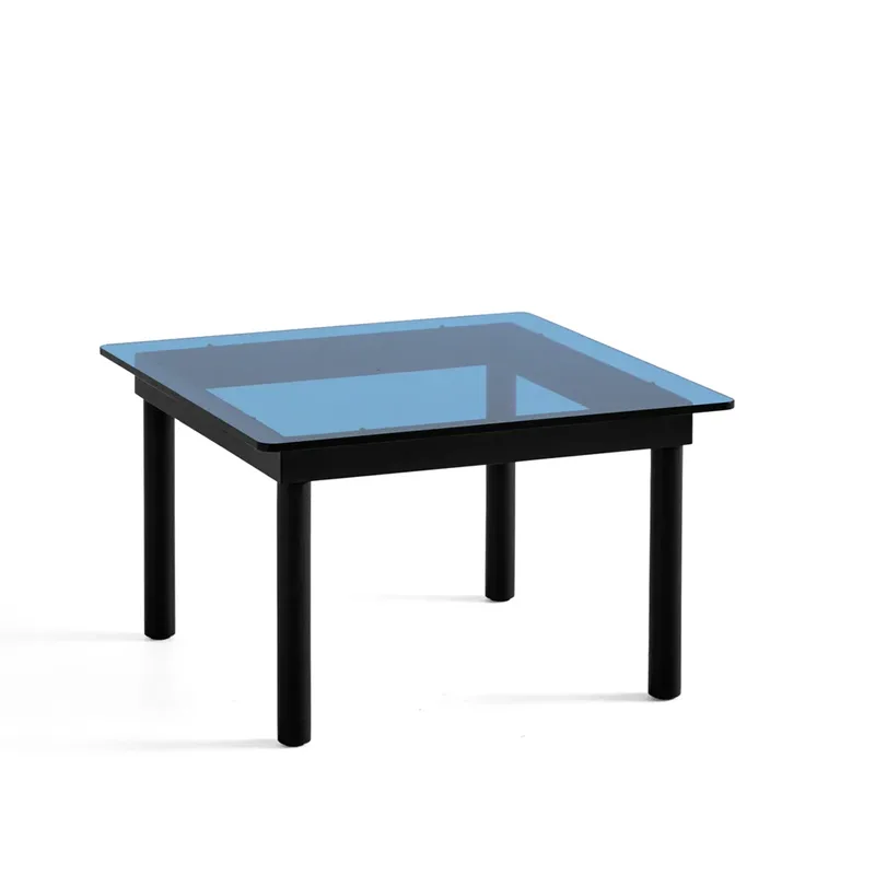 Kofi Couchtisch Black oak-Glasplatte-blaugetönt-60 cm breit från HAY – produktbild