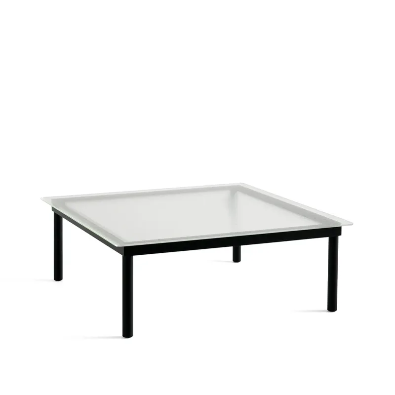 Kofi Couchtisch black oak-Glasplatte-geriffelt-B100 cm från HAY – produktbild