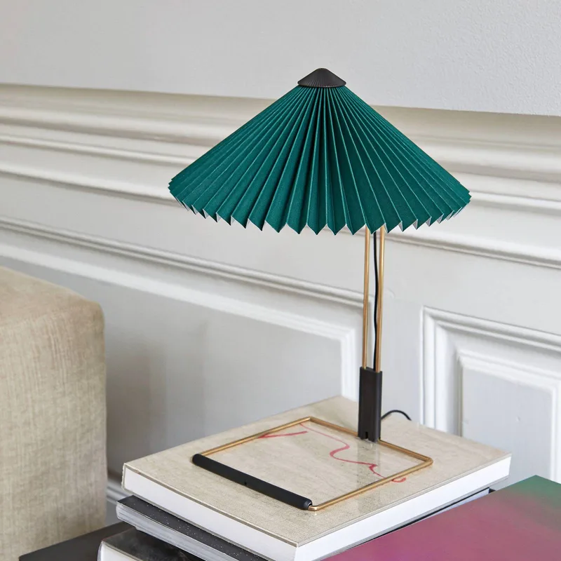 LED tafellamp Matin, groen/messing, hoogte 38 cm by HAY in Green, Brass – product photo