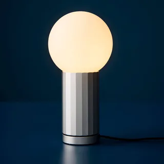 LED tafellamp TURN ON, aluminium, hoogte 20 cm, dimbaar by HAY in Aluminium, Opaalwit – product photo 3 of 4
